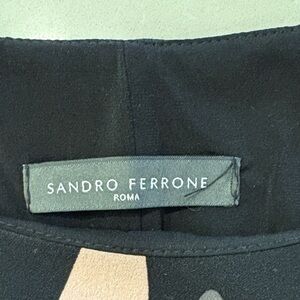 Sandro Ferrone Black and light pink abstract design sleeveless Dress